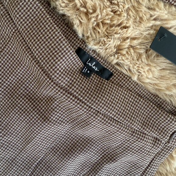 Lulus Brand New Plaid Bow Crop Top & Tweed Box Pleated Skort - Picture 7 of 8
